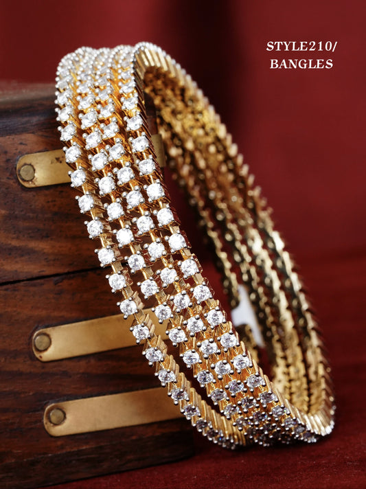 GlamOrbit American Diamond Finish Bangles - TheFindify