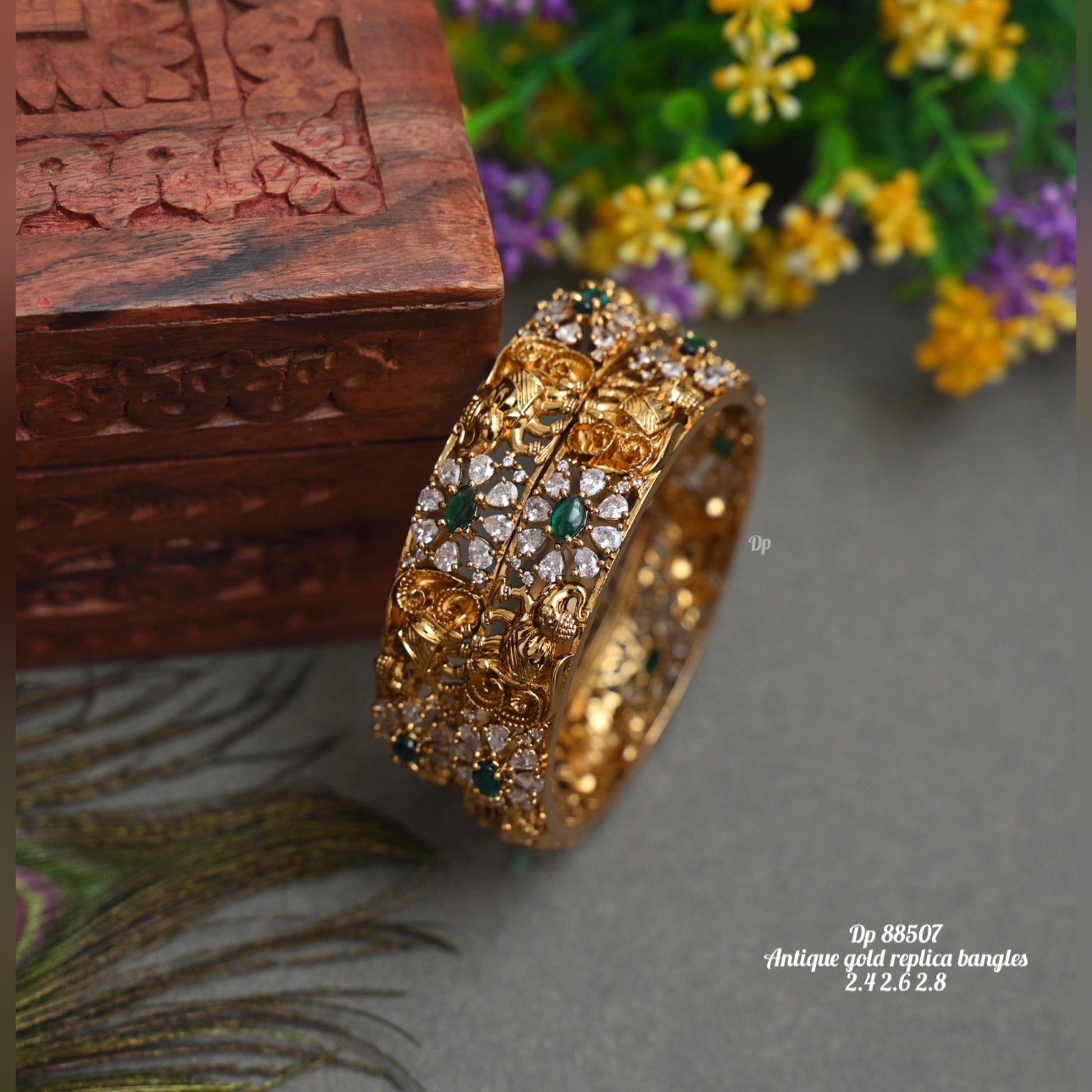 Royal Antique Gold Traditional Bangles - TheFindify