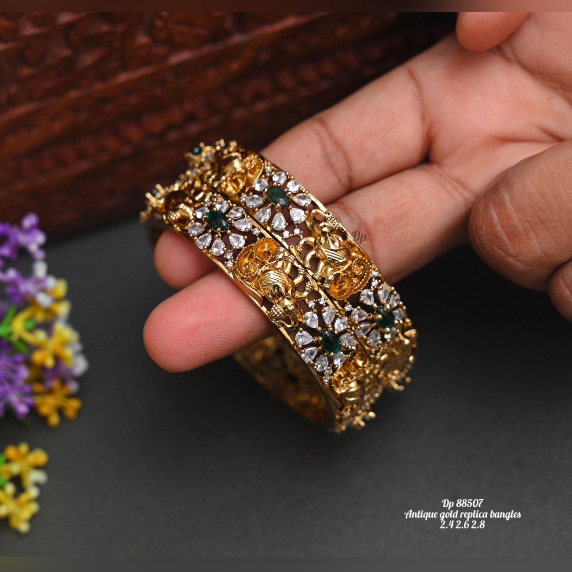 Royal Antique Gold Traditional Bangles - TheFindify