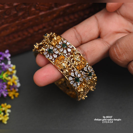 Royal Antique Gold Traditional Bangles - TheFindify