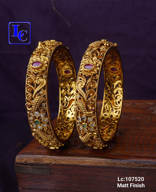 Crimson Jewel Matt Finish Bangles - TheFindify