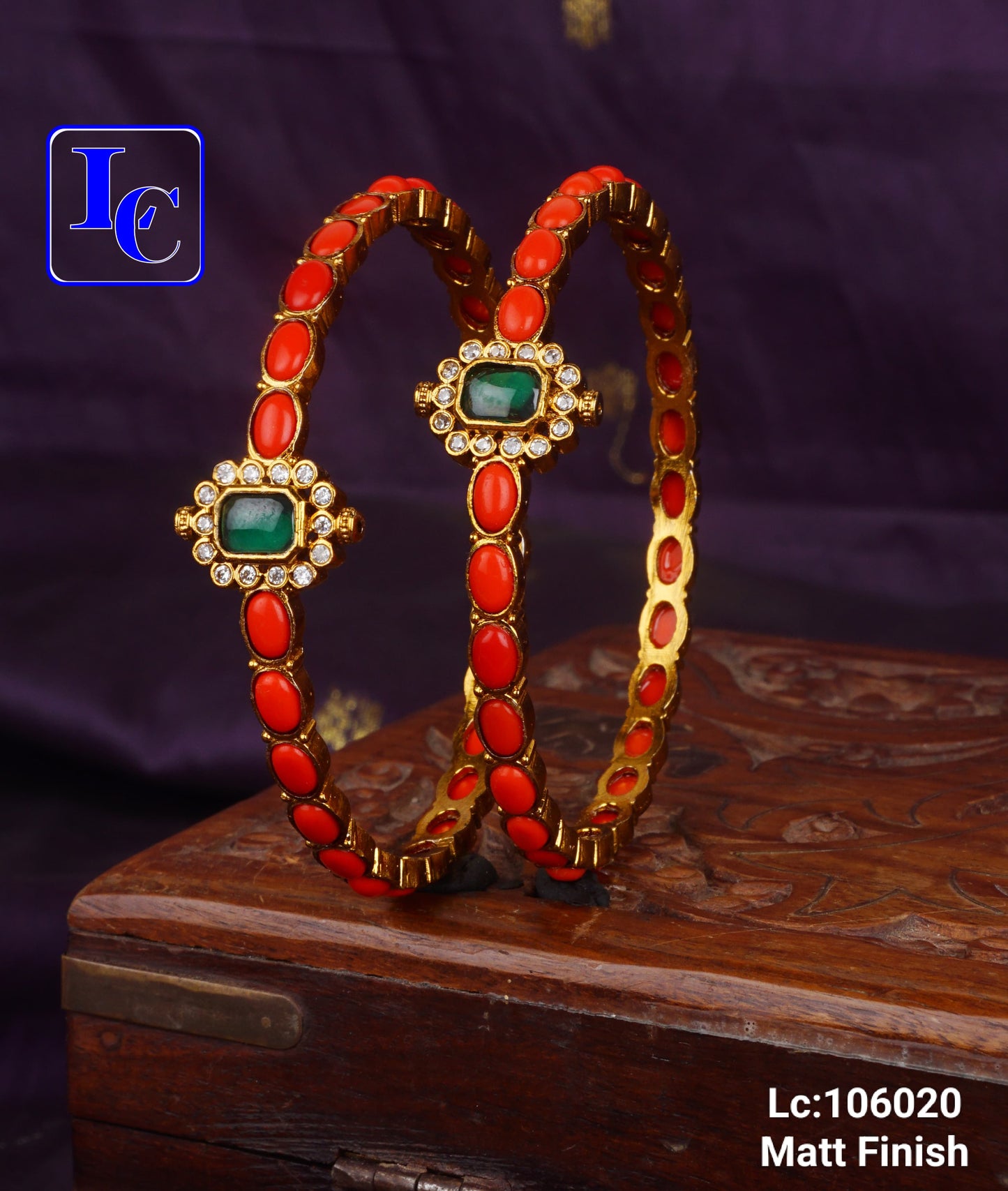 Coral Matt Finish Bangles