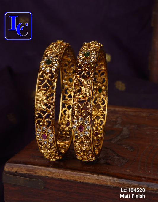 Elephanta Floral Mattfinish Bangles - TheFindify