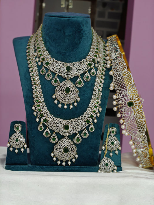 Premium Diamond Finish Bridal Jewelry Set