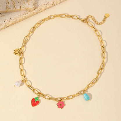 Fruit & Flower Charm Jewelry Set - TheFindify