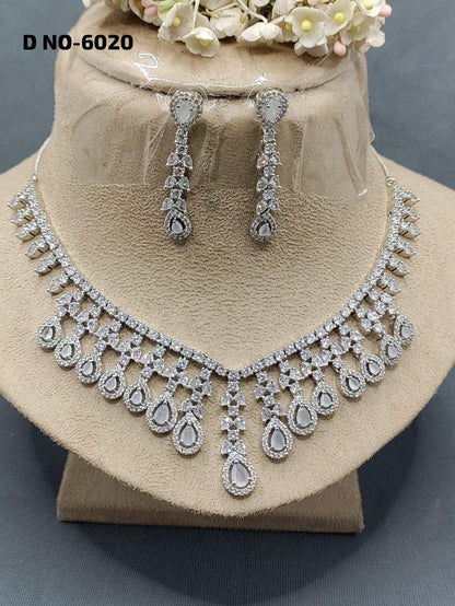 Radiant Raindrop Diamond Necklace Set