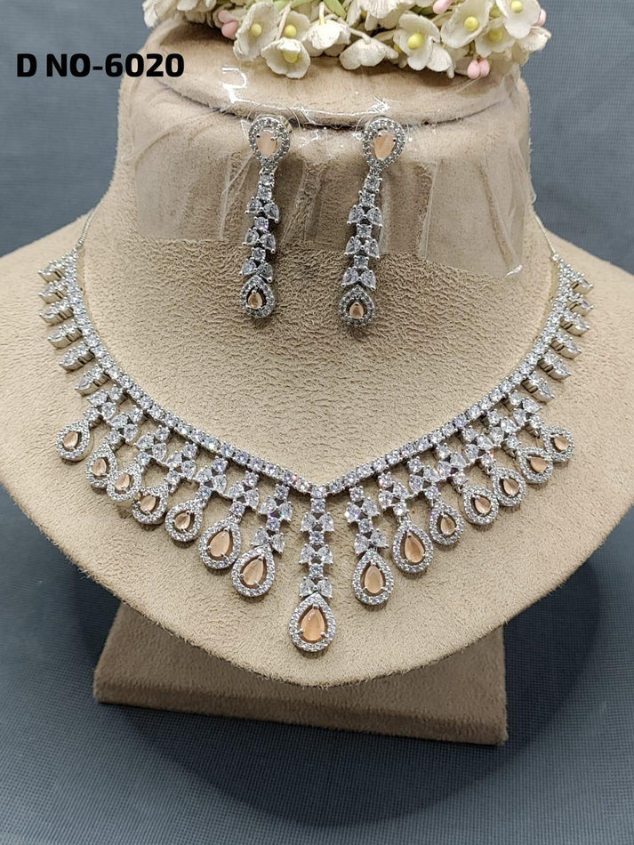 Radiant Raindrop Diamond Necklace Set