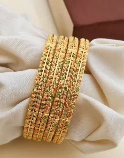 Trendy Gold Plated Patla Bangles Set