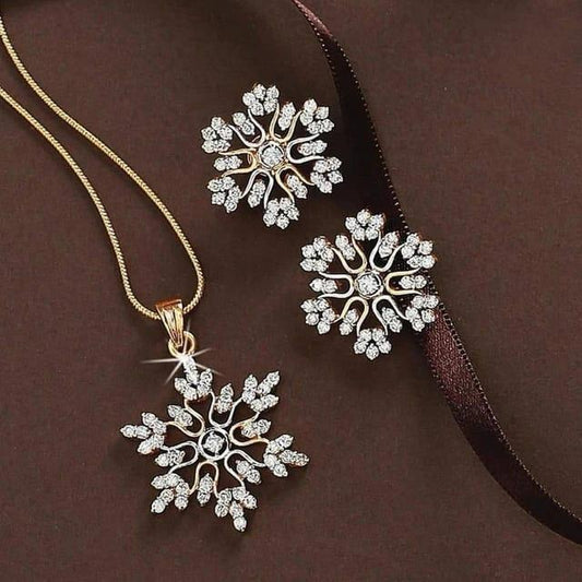 Snowflake Anti Tarnish 18k Gold Plated Necklace - TheFindify