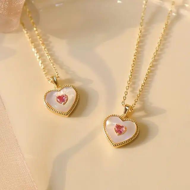Cute Heart Anti Tarnish 18k Gold Plated Necklace - TheFindify