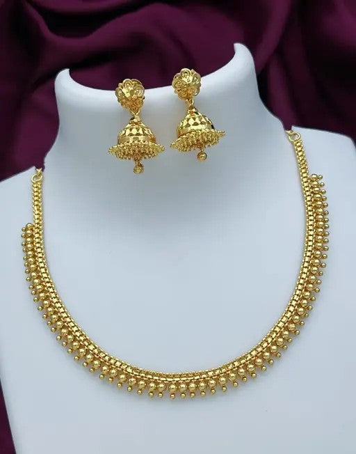 MICROPLATED GOLDPLATING SHORT HARAM WITH EARRING - TheFindify