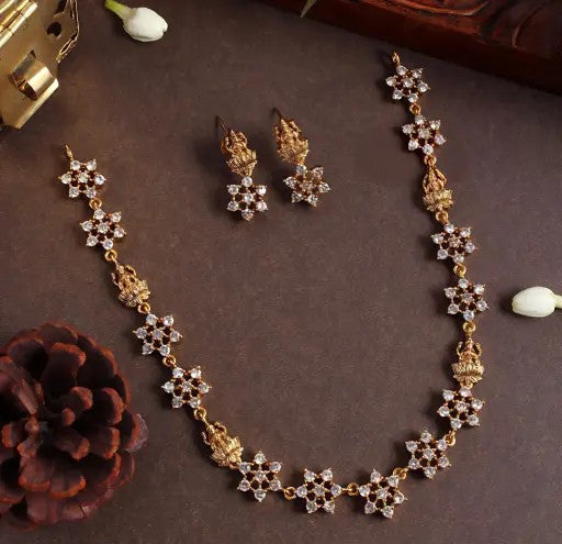 Goddess Lakshmi and Star Necklace With Earrings - TheFindify