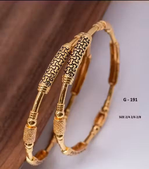 Feminine Fancy Gold Plated Bangle & Bracelet Set