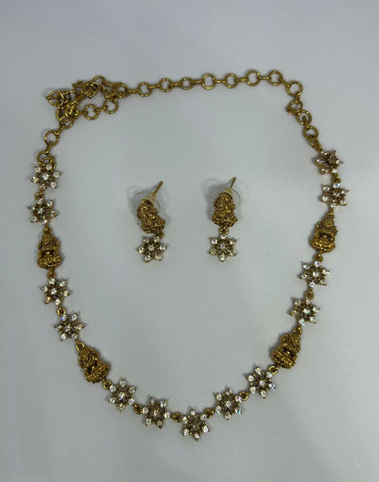 Goddess Lakshmi Floral Necklace Set