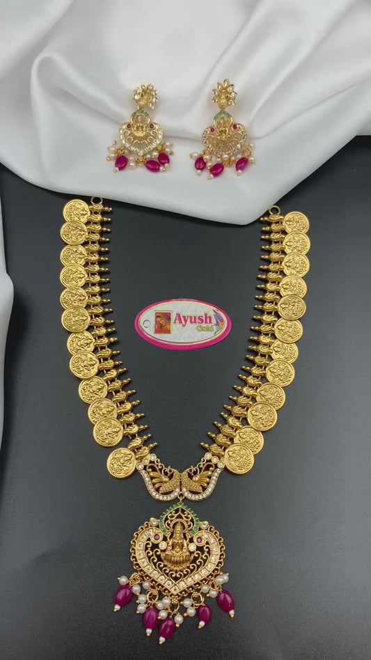 Kasula Long Chain With Lakshmi Doller Necklace