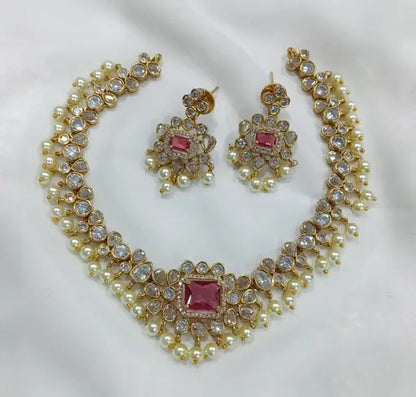 Pearl Drop Elegant Necklace With Earrings - TheFindify