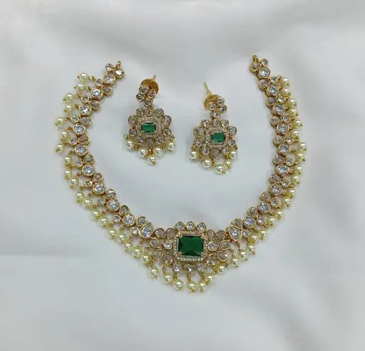 Pearl Drop Elegant Necklace With Earrings - TheFindify