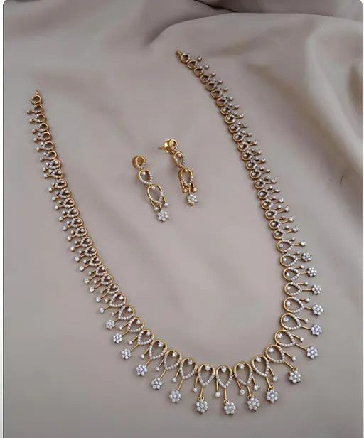 PREMIUM QUALITY MATTE FINISH AD STONE LONG NECKLACE - TheFindify