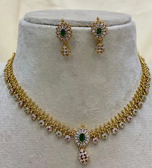 Statement Choker Paired with Ethnic Earrings - TheFindify