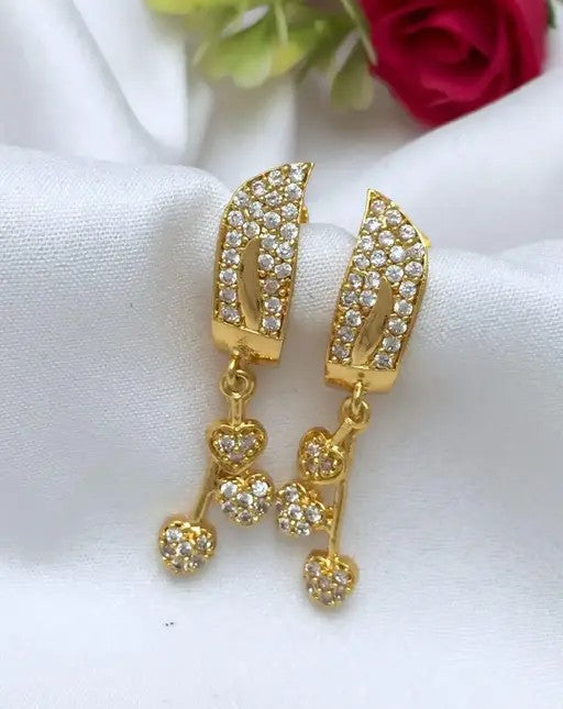 Love Drop Golden Earrings - TheFindify