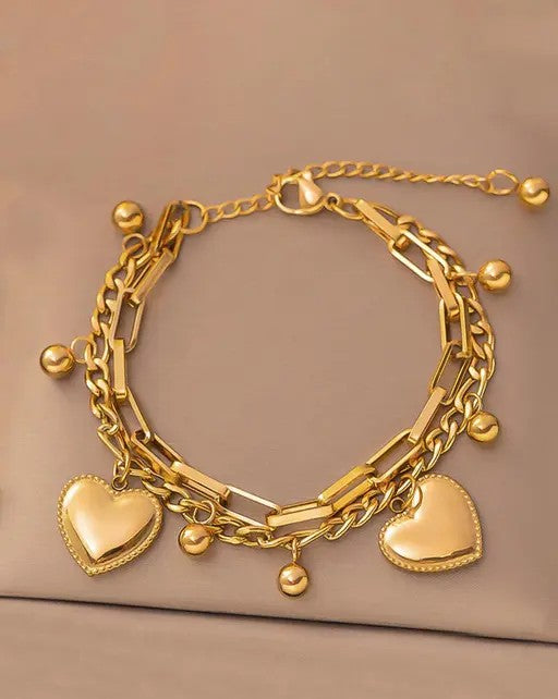 Anti Tarnish Heart Theme Bracelet - TheFindify