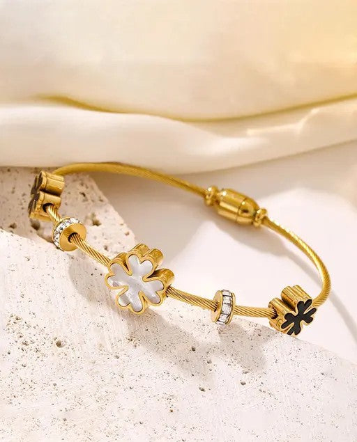 Anti Tarnish Stainless Steel Flower Bracelet - TheFindify