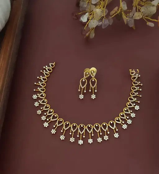 Classic Choker Necklace with Traditional Earrings - TheFindify